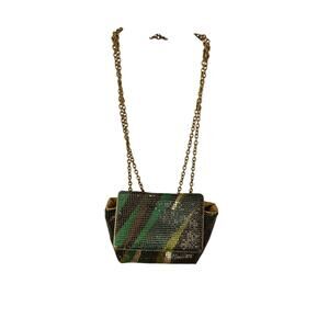 BCBGMAXAZRIA Sequin Gradient Mesh Purse with Gold Chain